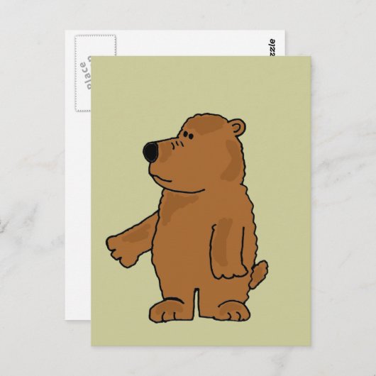 XX – かわいい茶色のクマの漫画 ポストカード (正面/裏面)