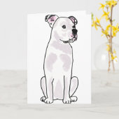 XX – カワイイなアメリカのブルドッグに襟を付けた カード (黄色い花)