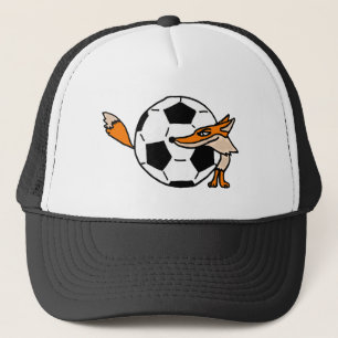 XX-キツネがサッカーボールアートの裏側 キャップ