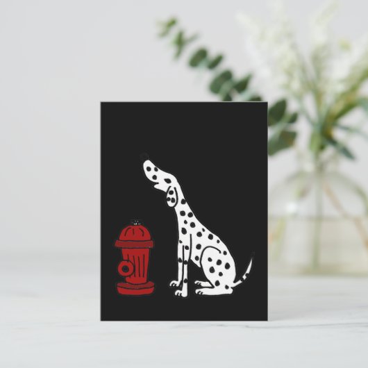 XX – ダルマ素晴らしチア犬と消火栓 ポストカード (スタンド正面)