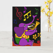 XX-フォークアート象遊象のフランスの角 カード (黄色い花)