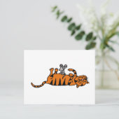 XX – マウスが猫の胃に座る漫画 ポストカード (スタンド正面)