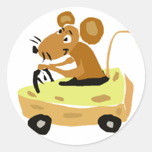XX – マウスでチーズカーの漫画を運転 ラウンドシール