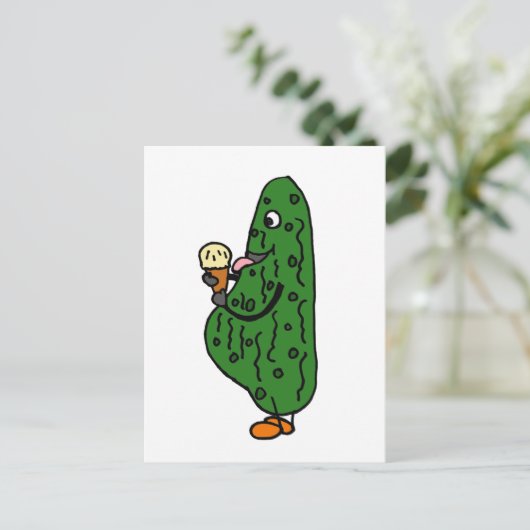 XX – 妊娠中のピクルス食べ物のアイスクリーム漫画 ポストカード (スタンド正面)