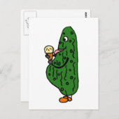 XX – 妊娠中のピクルス食べ物のアイスクリーム漫画 ポストカード (正面/裏面)