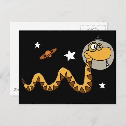 XX – 宇宙飛行士のスネークアニメ ポストカード (正面/裏面)