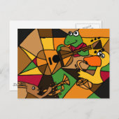 XX-抽象芸術芸術動物と音楽 ポストカード (正面/裏面)