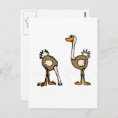 XX – 砂にダチョウ ポストカード (正面/裏面)