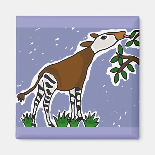 XX - Okapi Art Cartoon マグネット (正面)