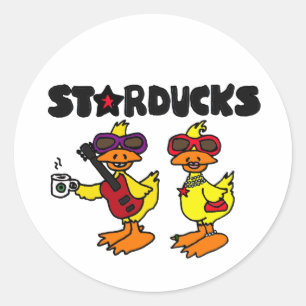 XX Starducksのアヒルの漫画 ラウンドシール