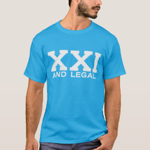 XXIおよび法的マイル標石の誕生日のティー Tシャツ