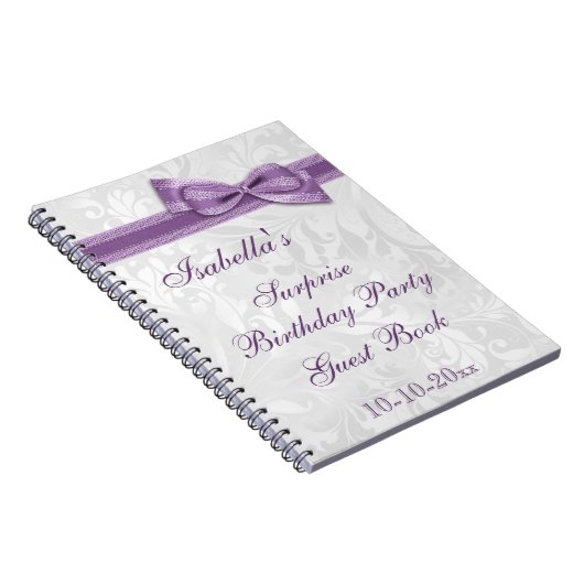 XXthの驚きの誕生会のダマスク織および弓 ノートブック (右側)