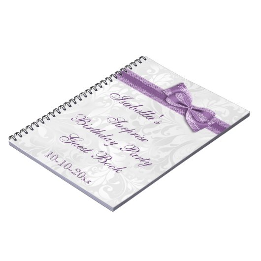 XXthの驚きの誕生会のダマスク織および弓 ノートブック (左側)