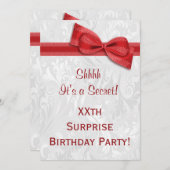 XXthの驚きの誕生会のダマスク織および弓 招待状 (正面/裏面)