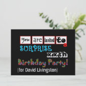xxthの驚きの誕生日のパーティの招待状のテンプレート 招待状 (スタンド正面)