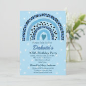 XXth レパード柄 ボヘミアンレインボー 誕生日パーティー 招待状 (スタンド正面)