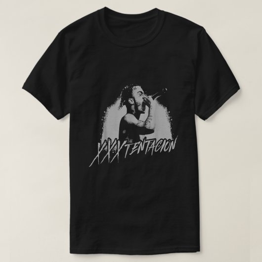 XXXTentacionブラック Tシャツ (デザイン正面)