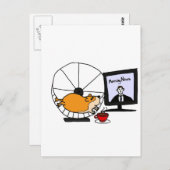 XYハムスターおもしろいオンエクササイズホイールタイヤ ポストカード (正面/裏面)