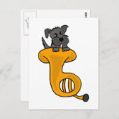 XY – チューバ漫画の灰色の子犬 ポストカード (正面/裏面)