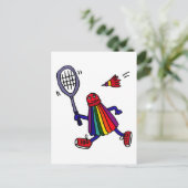 XY – バドミントンバおもしろいーディカートゥーン ポストカード (スタンド正面)