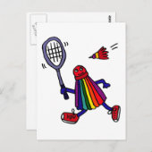 XY – バドミントンバおもしろいーディカートゥーン ポストカード (正面/裏面)