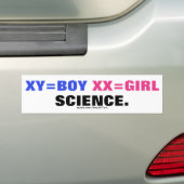 XY=男の子XX=女の子は科学 バンパーステッカー (車上)