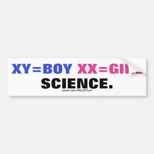 XY=男の子XX=女の子は科学 バンパーステッカー (正面)