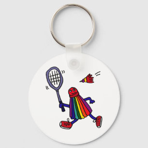 XY- Funny Badminton Birdie Cartoon キーホルダー