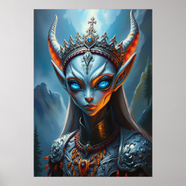 Xylanthia the Horned Oracle - ゴシックダークファンタジー ポスター