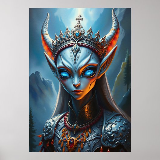 Xylanthia the Horned Oracle - ゴシックダークファンタジー ポスター (正面)