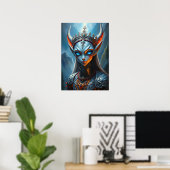Xylanthia the Horned Oracle - ゴシックダークファンタジー ポスター (ホームオフィス)