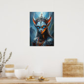 Xylanthia the Horned Oracle - ゴシックダークファンタジー ポスター (キッチン)