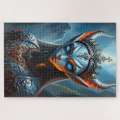 Xylanthia the Horned Oracle - Dark Fantasy Elf ジグソーパズル (横)