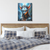 Xylanthia the Horned Oracle - Epic Elven Fantasy キャンバスプリント (インサイチュ (寝室))