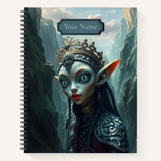 Xylariel Elven Goddess Blue Gothic Spiral Notebook ノートブック (正面)