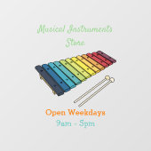 Xylophone漫画イラストレーション ウィンドウサイン (シート)