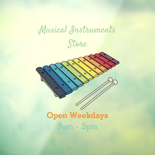 Xylophone漫画イラストレーション ウィンドウサイン (シート3)