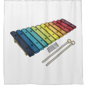 Xylophone漫画イラストレーション シャワーカーテン (正面)
