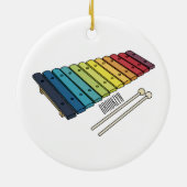 Xylophone漫画イラストレーション セラミックオーナメント (裏面)