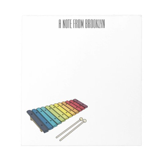 Xylophone漫画イラストレーション ノートパッド (正面)