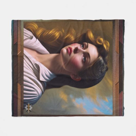 Xzendorによる未来のAIコンセプトアートの考察 フリースブランケット (正面(横))