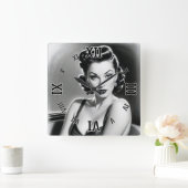 XzendorによるAI信じコンセプトアートをお願いできない7 スクエア壁時計 (ホーム)