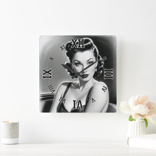 XzendorによるAI信じコンセプトアートをお願いできない7 スクエア壁時計 (ホーム)