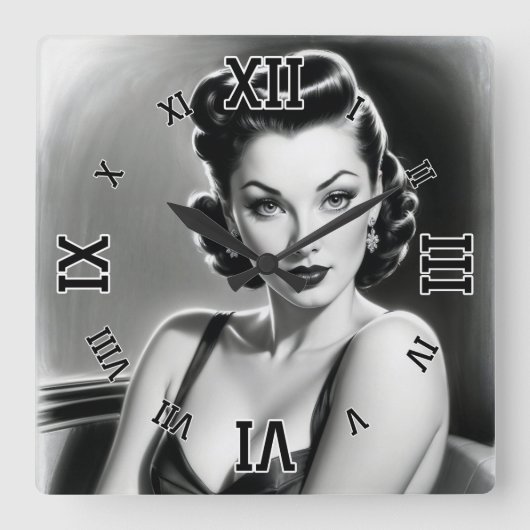 XzendorによるAI信じコンセプトアートをお願いできない7 スクエア壁時計 (正面)