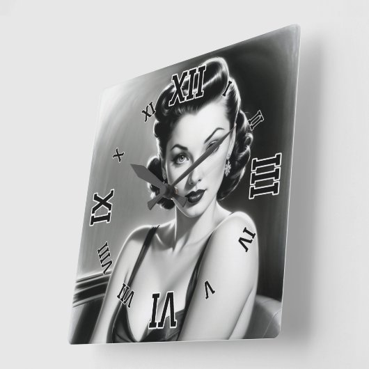 XzendorによるAI信じコンセプトアートをお願いできない7 スクエア壁時計 (傾斜)