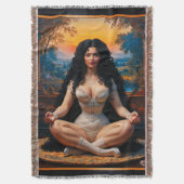 Xzendorエレガントによる瞑想調和の女性7 スローブランケット (正面縦)