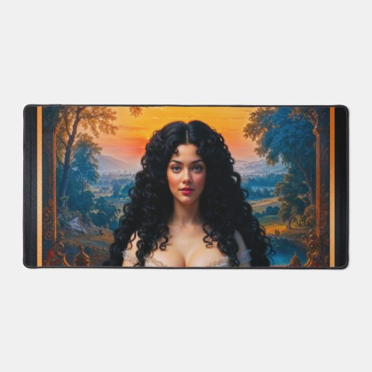 Xzendorエレガントによる瞑想調和の女性7 デスクマット (正面)