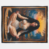 Xzendorエレガントによる瞑想調和の女性7 フリースブランケット (正面(横))