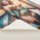 Xzendor7によって華やかな金ゴールドターコイズの服装の女性 シェルパブランケット (3/4)