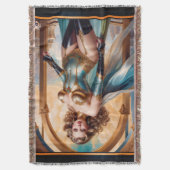 Xzendor7によって華やかな金ゴールドターコイズの服装の女性 スローブランケット (正面縦)